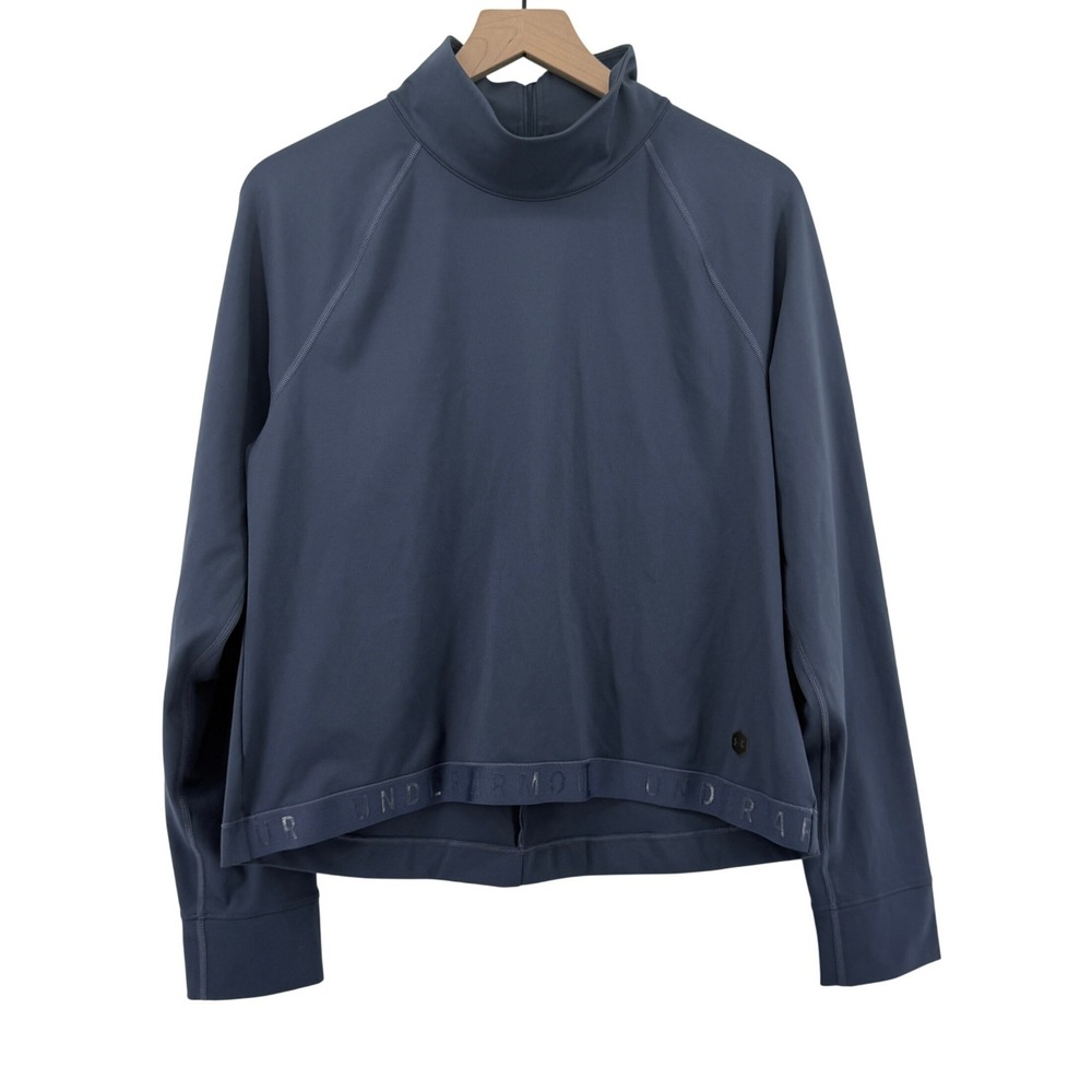 Under Armour Coldgear Rush Mock Neck Pullover Women XL Twilight Blue Long Sleeve
